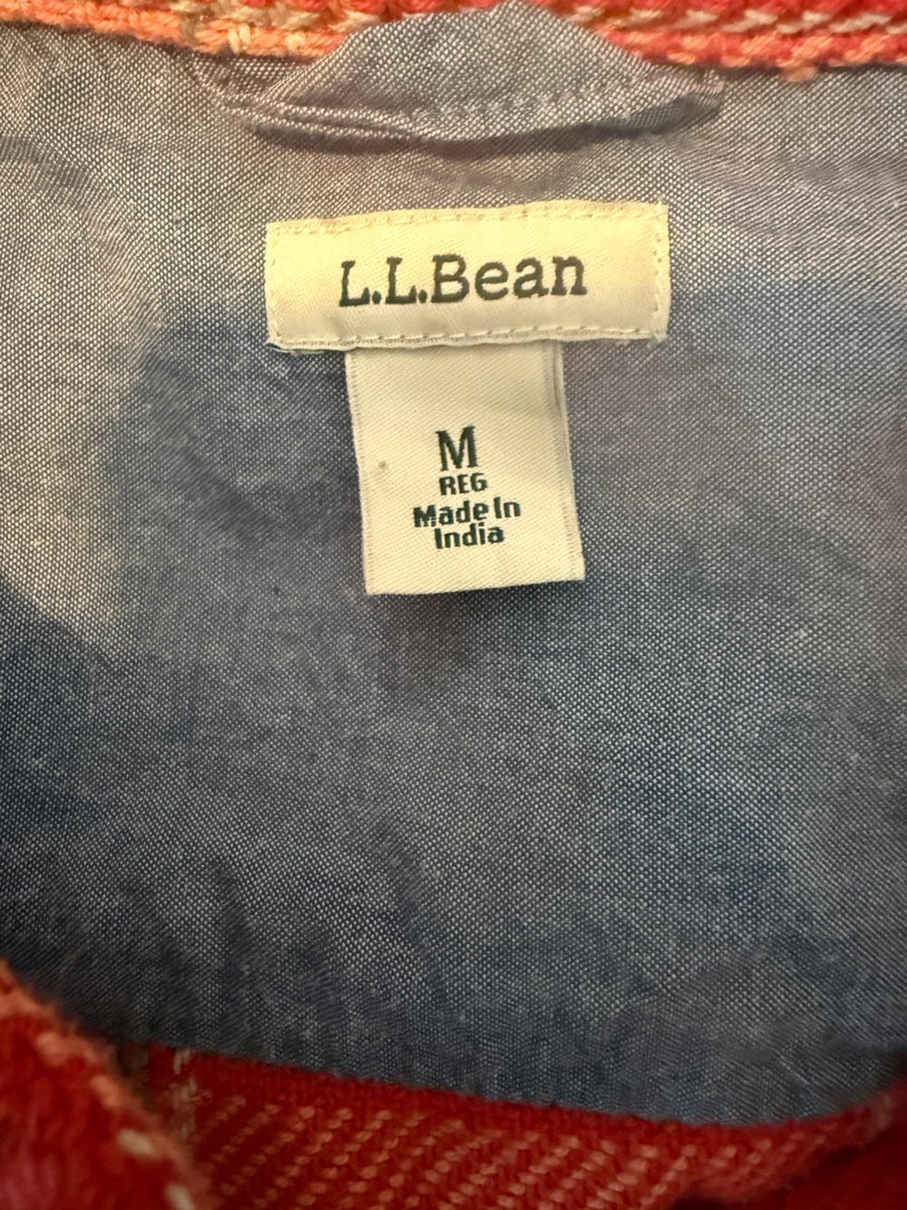 L.L.Bean Plaid Women's Heavyweight Button-Down Shirt Jacket Coral Peach Medium - Picture 8 of 8